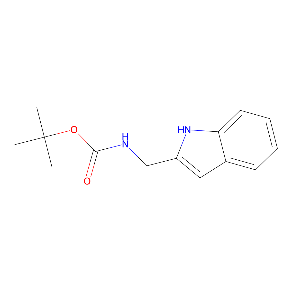 tert-butyl ((1H-indol-2-yl)methyl)carbamate molecular structure, CAS 1826801-06-2
