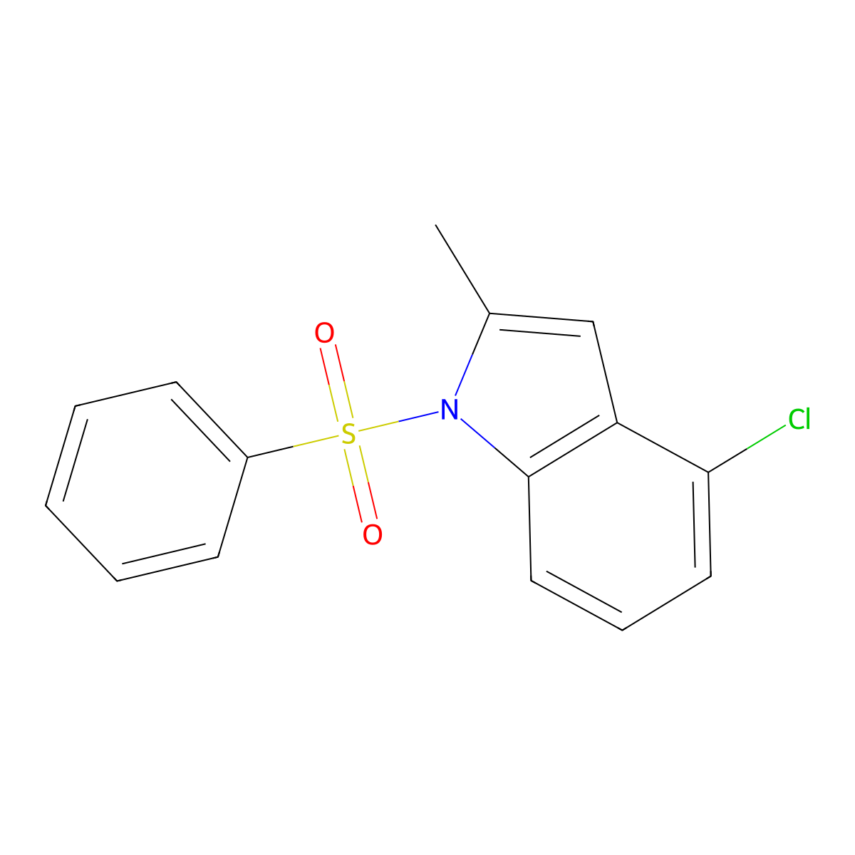 4-chloro-2-methyl-1-(phenylsulfonyl)-1H-indole molecular structure, CAS 1826801-12-0
