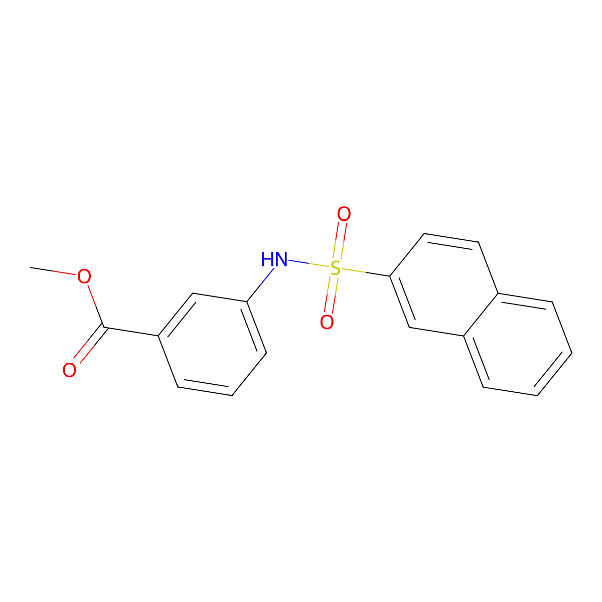 Methyl 3-(naphthalene-2-sulfonamido)benzoate molecular structure, CAS 182681-38-5