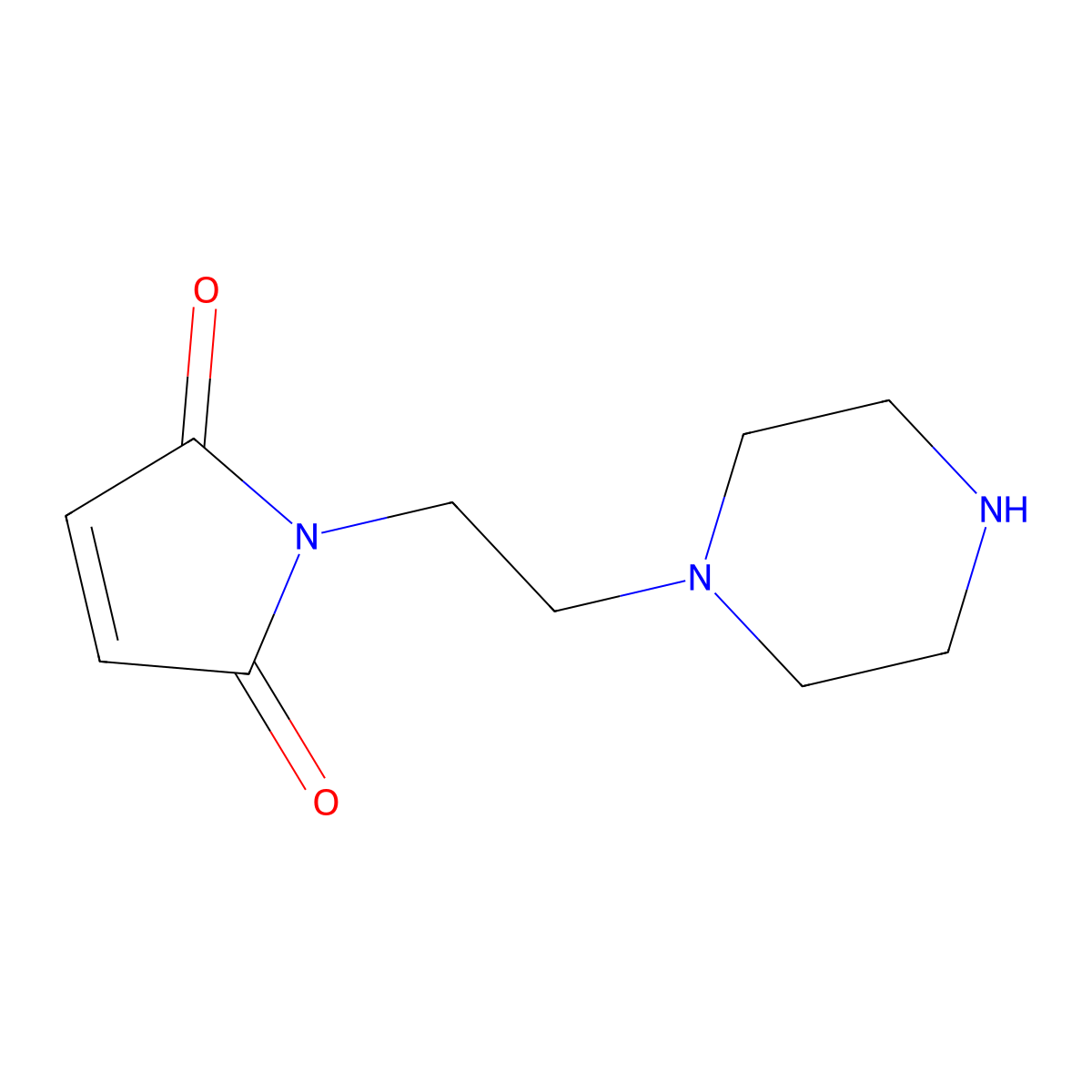 1-(2-Piperazin-1-ylethyl)pyrrole-2,5-dione molecular structure, CAS 182682-07-1
