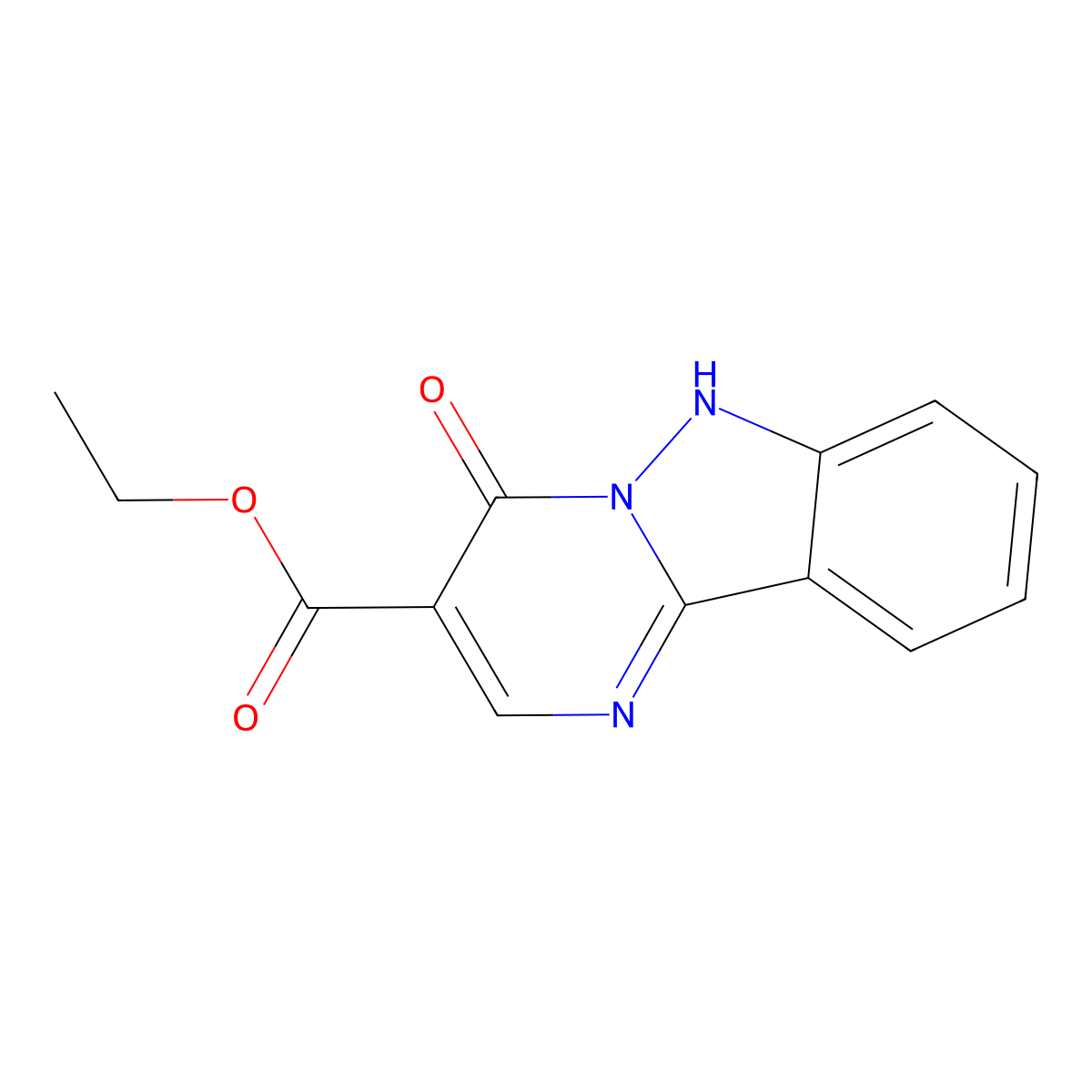 Ethyl 4-oxo-4,6-dihydropyrimido[1,2-b]indazole-3-carboxylate molecular structure, CAS 182684-11-3