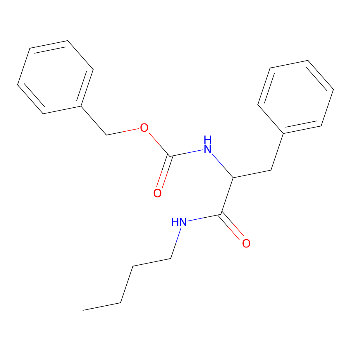 benzyl N-[1-(butylcarbamoyl)-2-phenylethyl]carbamate molecular structure, CAS 182684-39-5