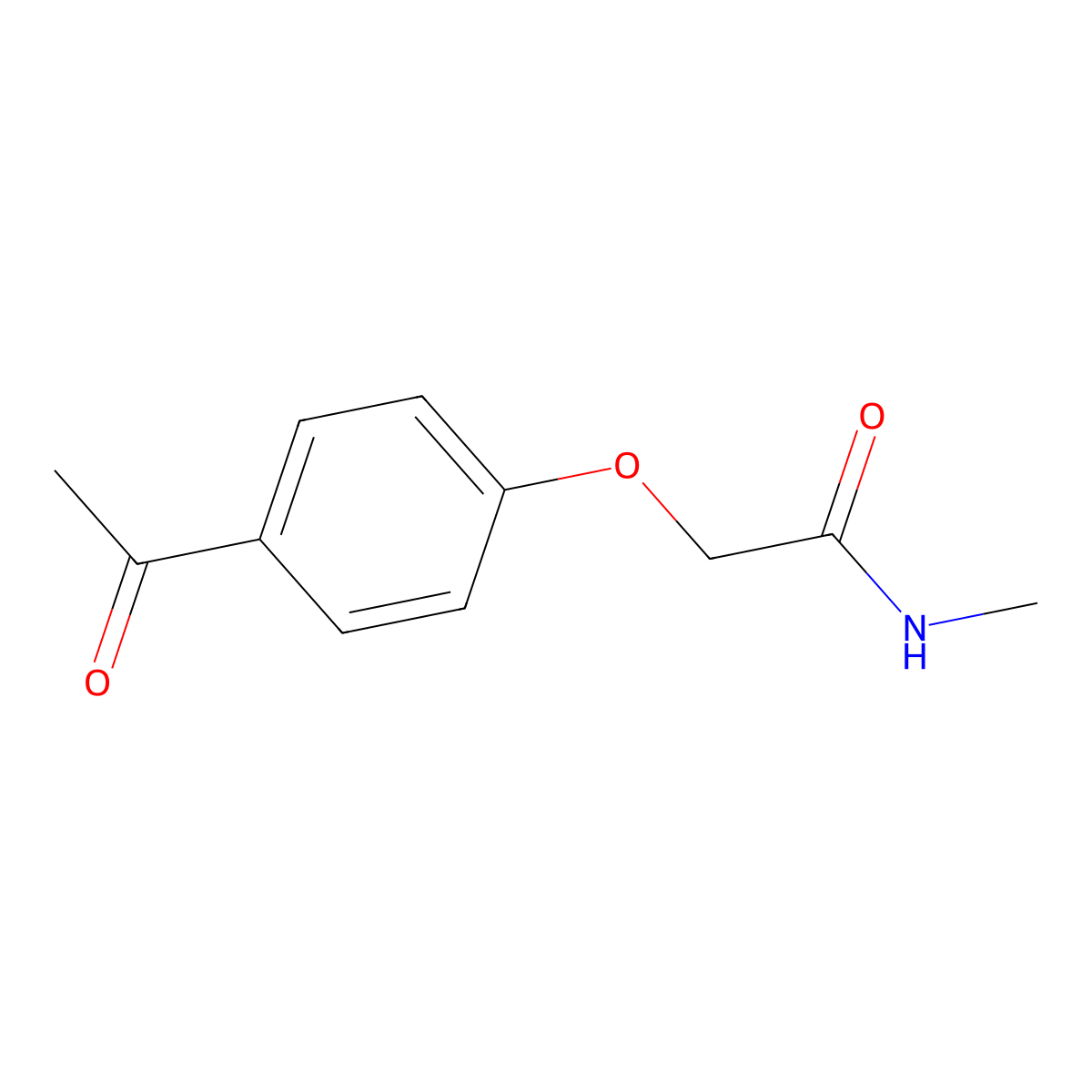 2-(4-acetylphenoxy)-N-methylacetamide molecular structure, CAS 182686-81-3