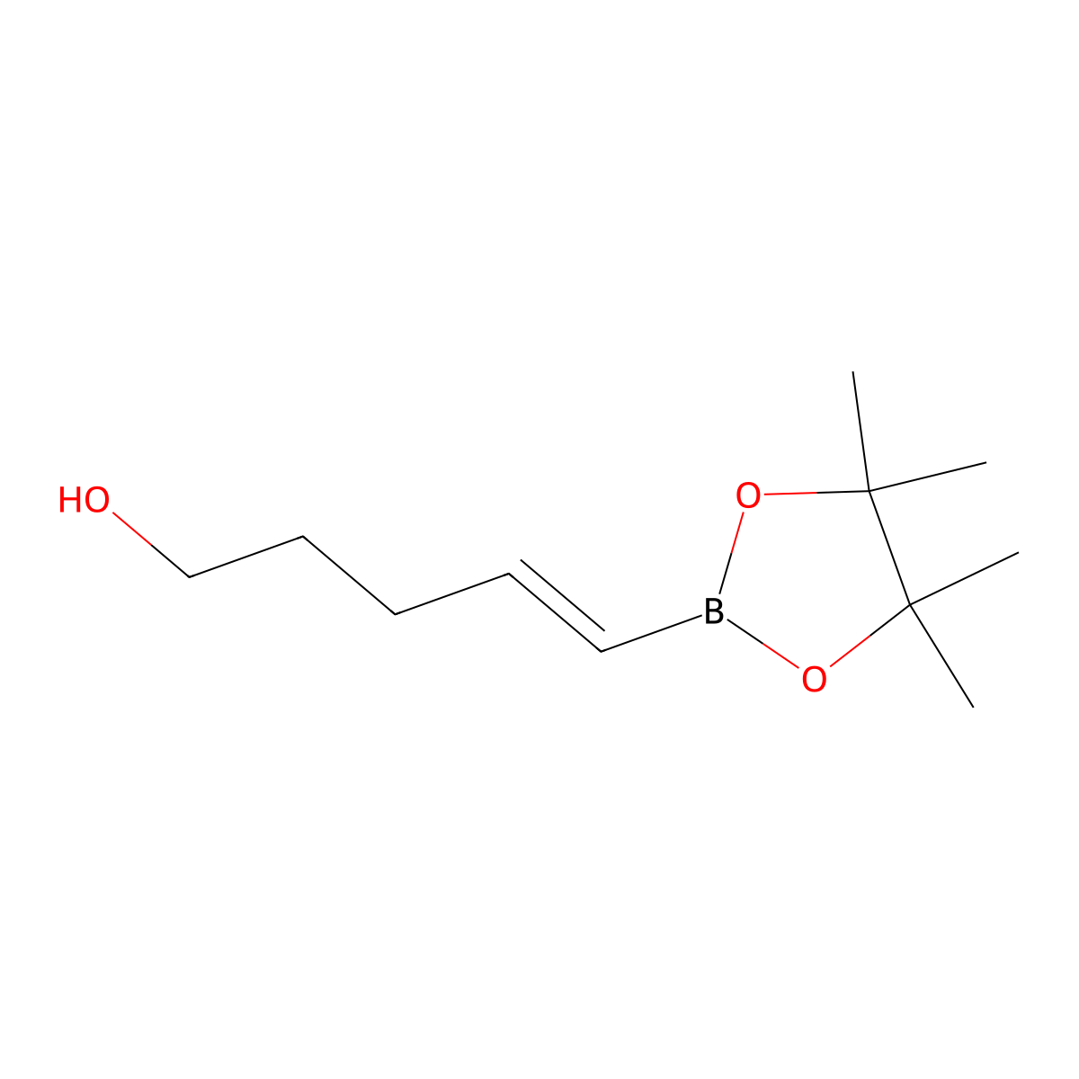 (E)-5-(4,4,5,5-Tetramethyl-1,3,2-dioxaborolan-2-yl)pent-4-en-1-ol molecular structure, CAS 1826889-64-8