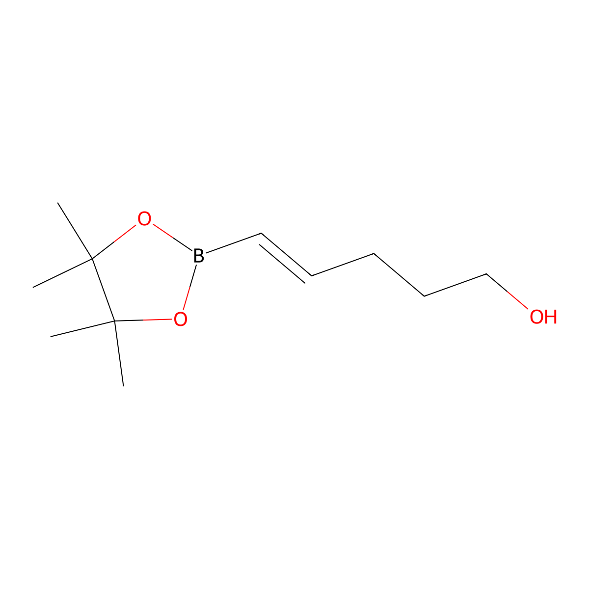 (E)-5-(4,4,5,5-Tetramethyl-1,3,2-dioxaborolan-2-yl)pent-4-en-1-ol molecular structure, CAS 1826889-64-8