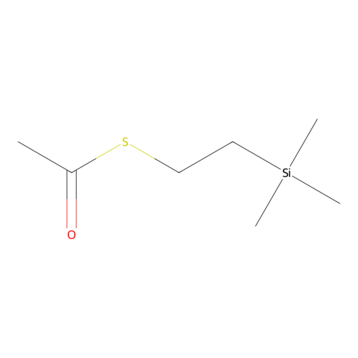 S-(2-(Trimethylsilyl)ethyl) ethanethioate molecular structure, CAS 18269-56-2