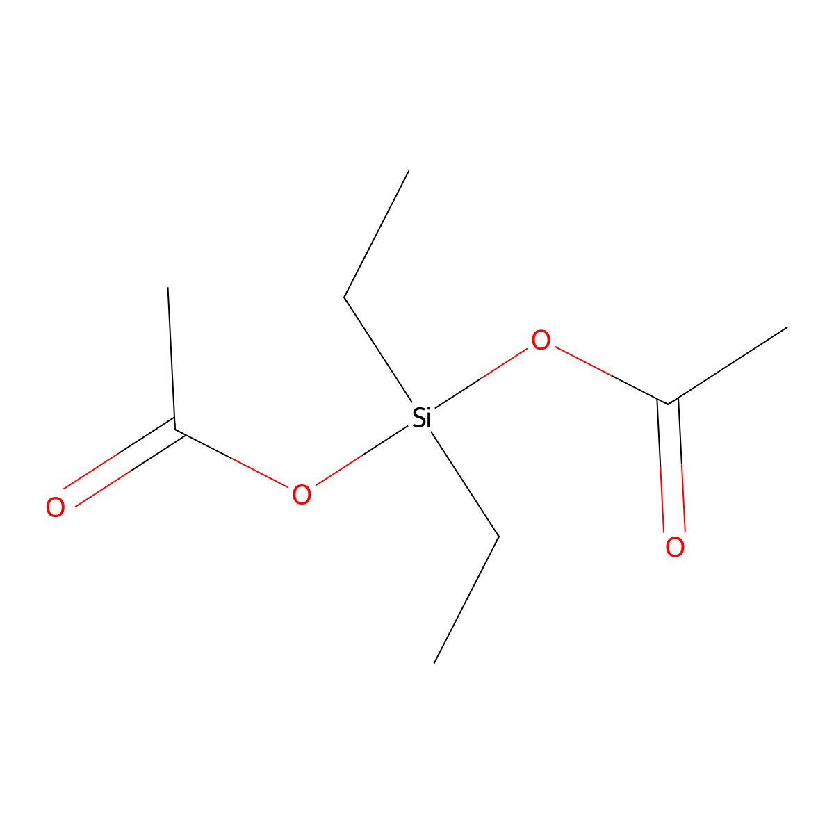 Diacetoxydiethylsilane molecular structure, CAS 18269-81-3
