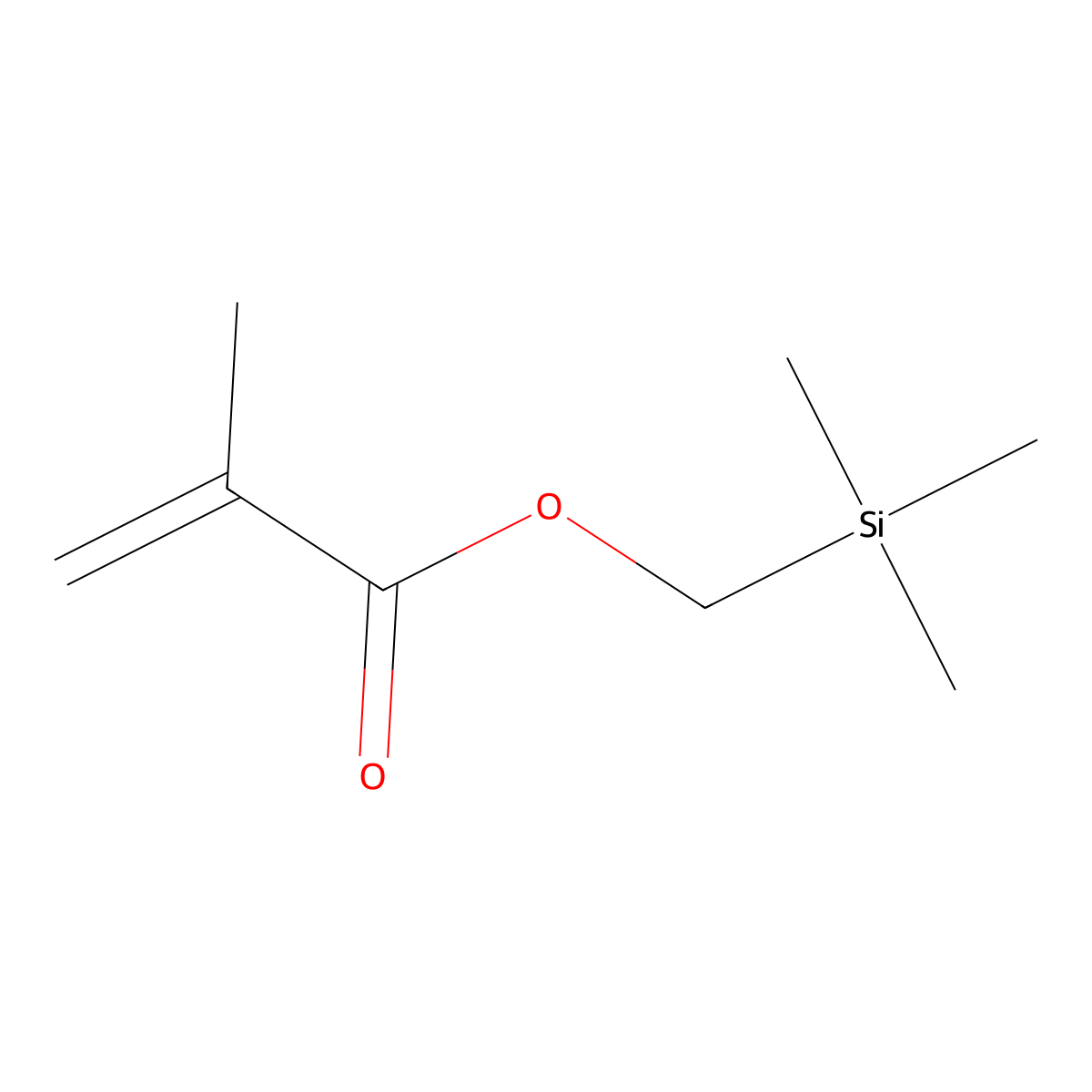 Methacryloxymethyltrimethylsilane molecular structure, CAS 18269-97-1
