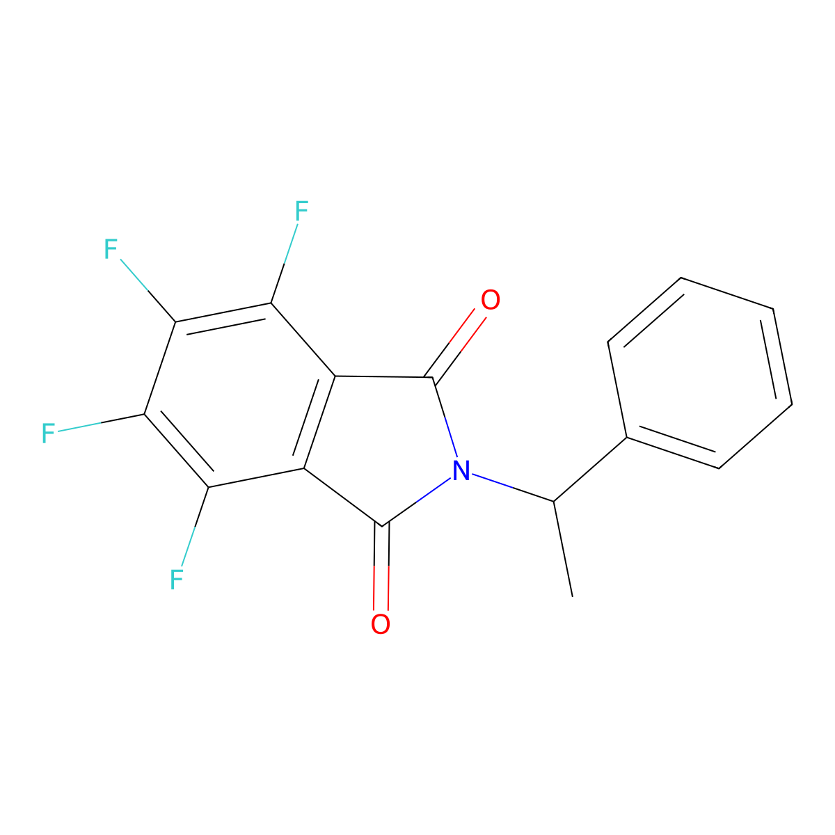 4,5,6,7-tetrafluoro-2-[(1S)-1-phenylethyl]-2,3-dihydro-1H-isoindole-1,3-dione molecular structure, CAS 182690-76-2