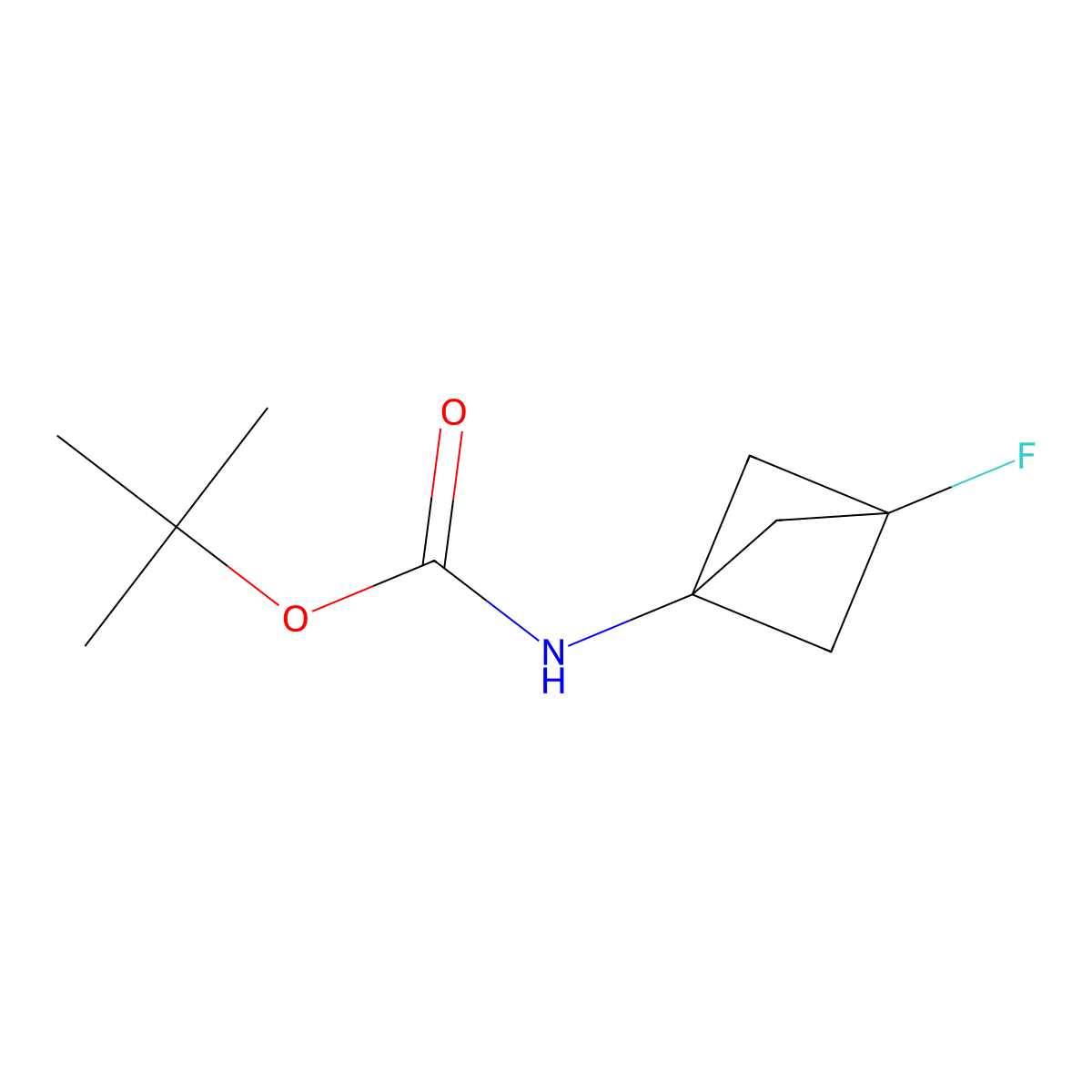 Tert-butyl (3-fluorobicyclo[1.1.1]pentan-1-yl)carbamate molecular structure, CAS 1826900-85-9