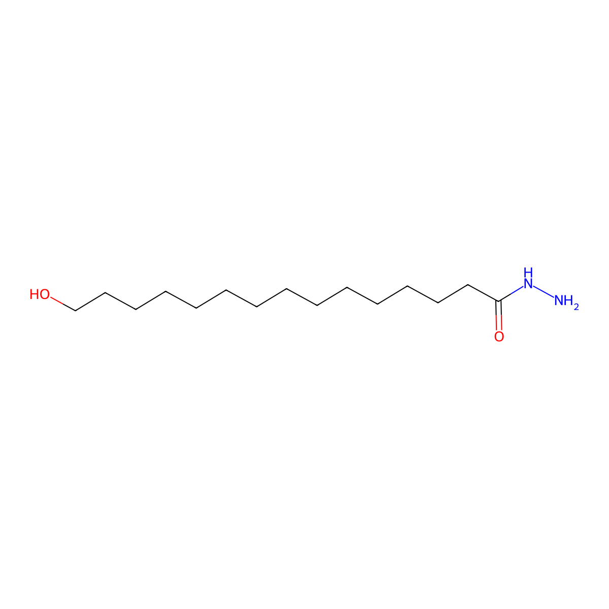 15-Hydroxypentadecanehydrazide molecular structure, CAS 18270-60-5