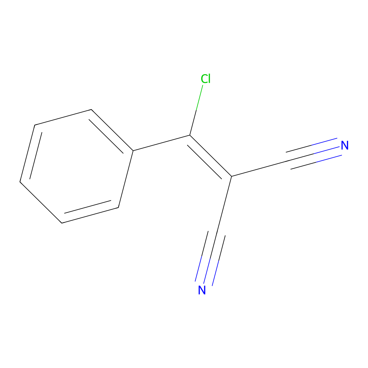 alpha-Chlorobenzylidenemalononitrile molecular structure, CAS 18270-61-6