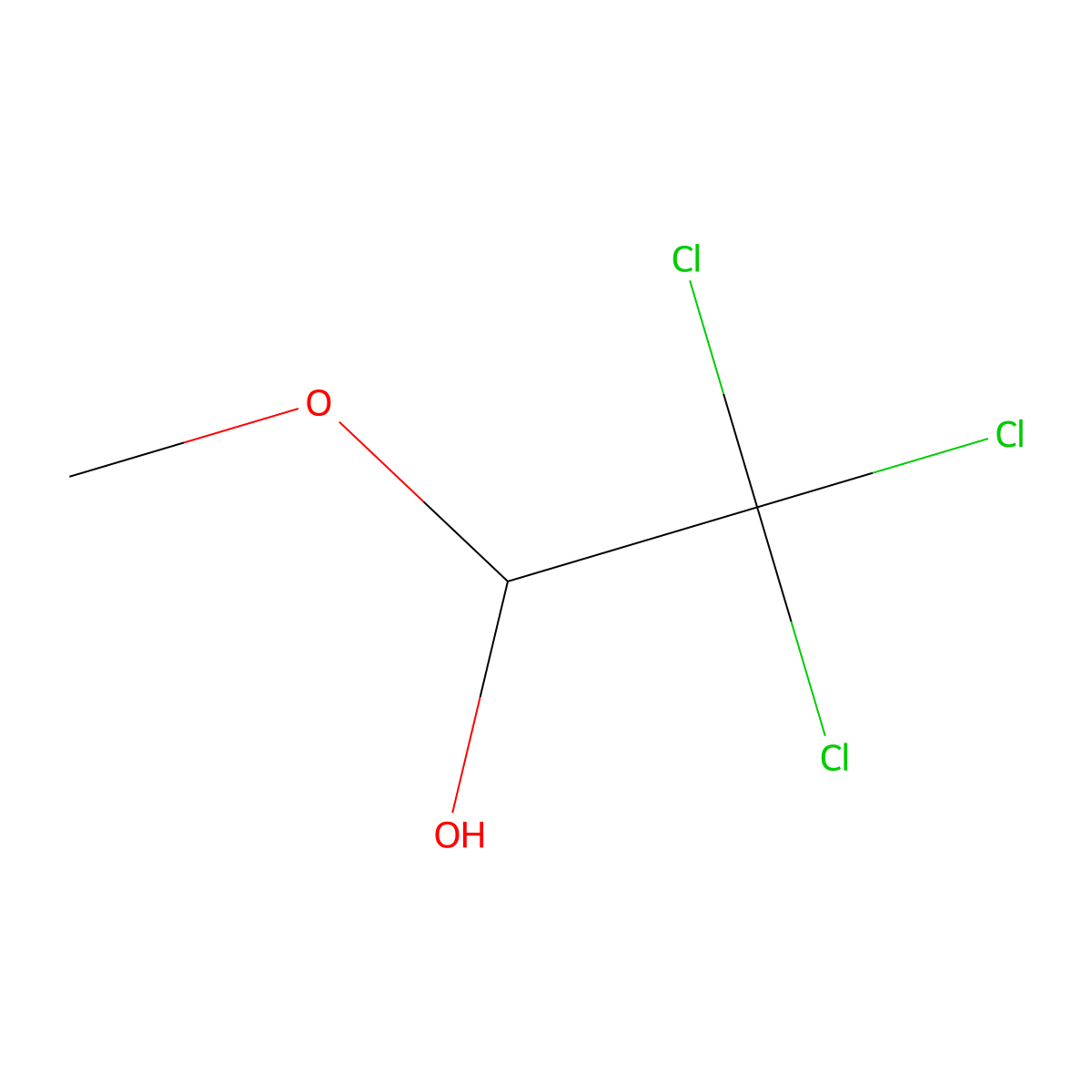 2,2,2-Trichloro-1-methoxyethanol molecular structure, CAS 18271-82-4