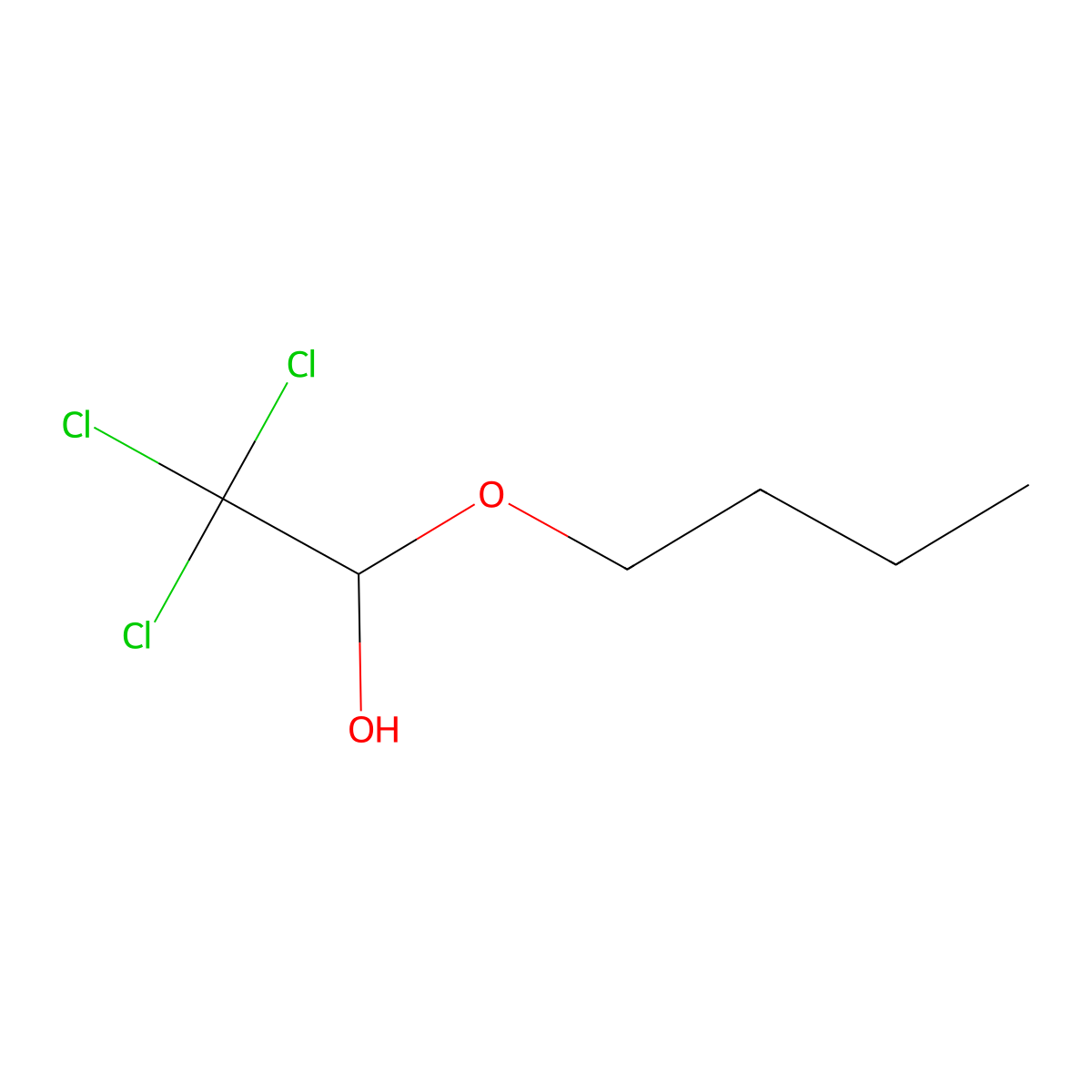 1-Butoxy-2,2,2-trichloroethan-1-ol molecular structure, CAS 18271-85-7
