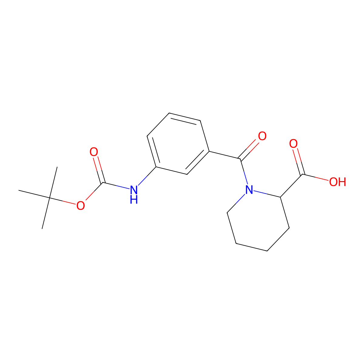 1-(3-{[(Tert-butoxy)carbonyl]amino}benzoyl)piperidine-2-carboxylic acid molecular structure, CAS 1827168-04-6