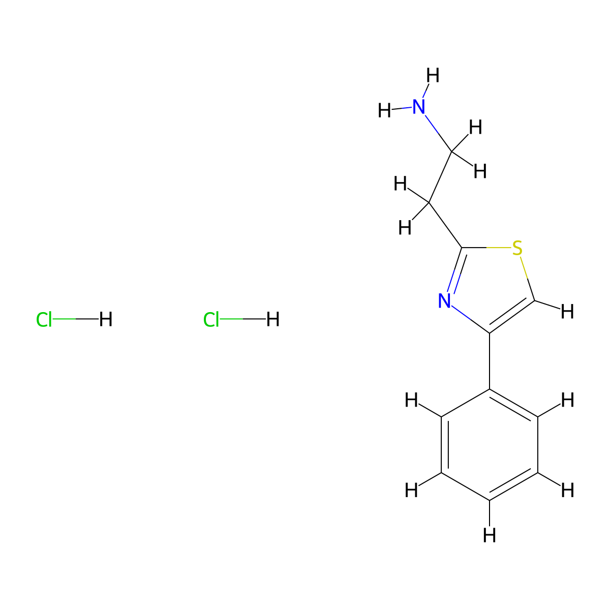 2-(4-Phenyl-1,3-thiazol-2-yl)ethan-1-amine dihydrochloride molecular structure, CAS 1827194-30-8