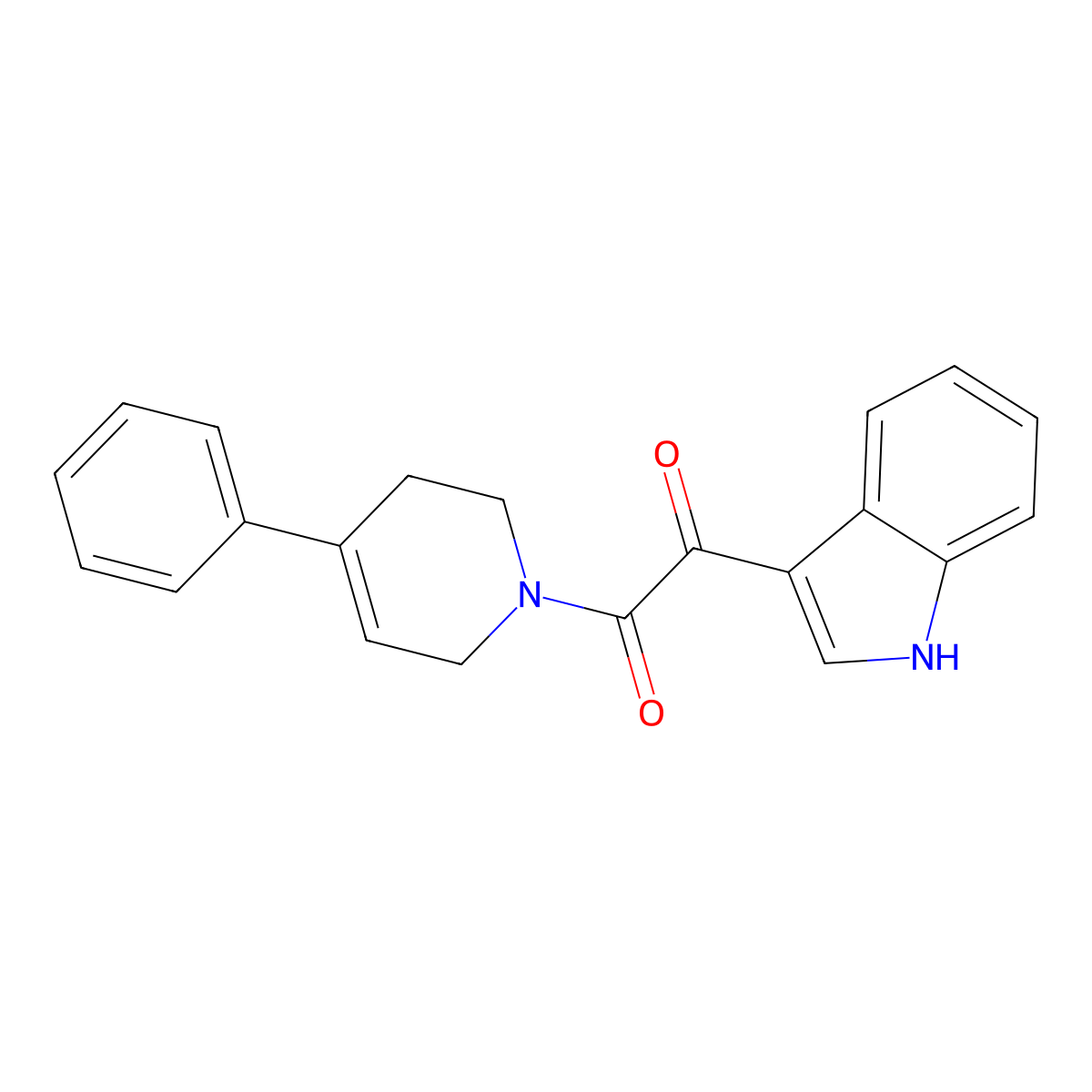 1-(1H-indol-3-yl)-2-(4-phenyl-5,6-dihydropyridin-1(2H)-yl)ethane-1,2-dione molecular structure, CAS 18272-10-1