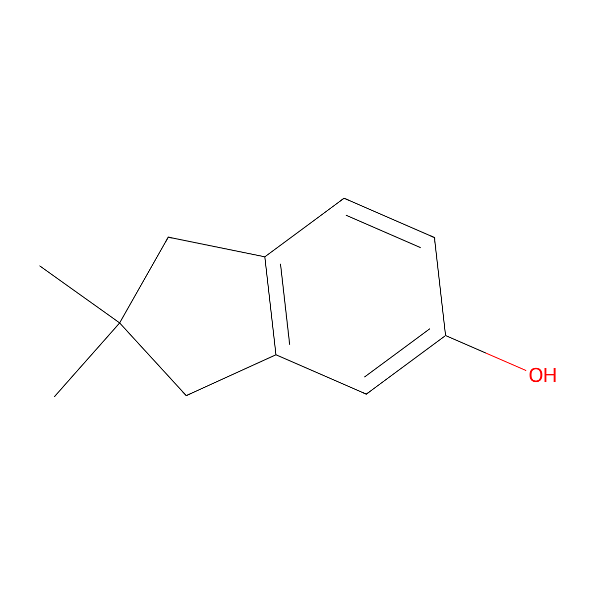 2,2-dimethyl-2,3-dihydro-1H-inden-5-ol molecular structure, CAS 18272-67-8