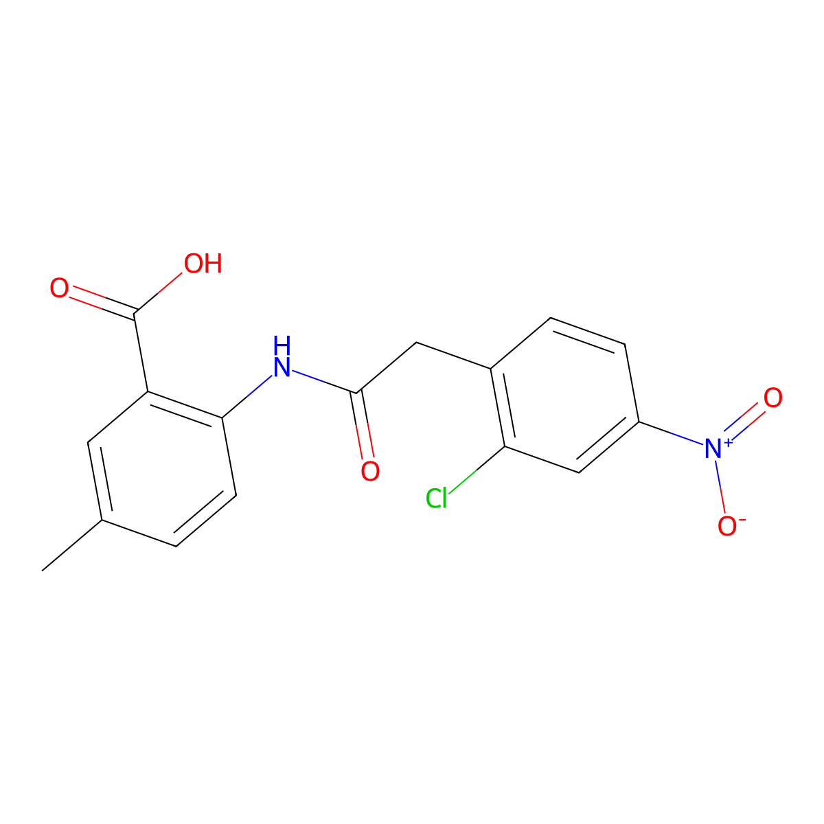 2-[[2-(2-Chloro-4-nitrophenyl)acetyl]amino]-5-methylbenzoic acid molecular structure, CAS 1827389-07-0