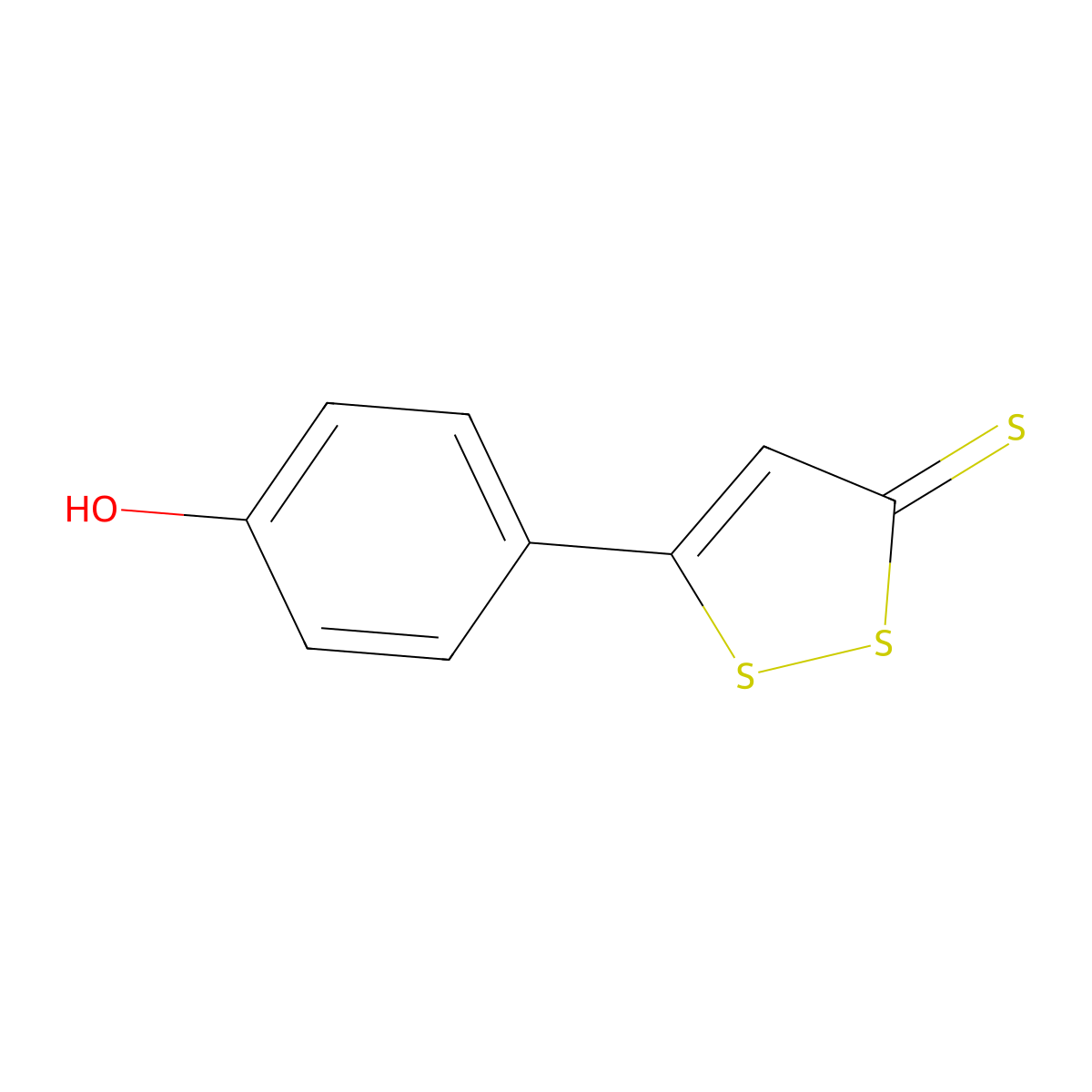 Desmethylanethol trithione molecular structure, CAS 18274-81-2