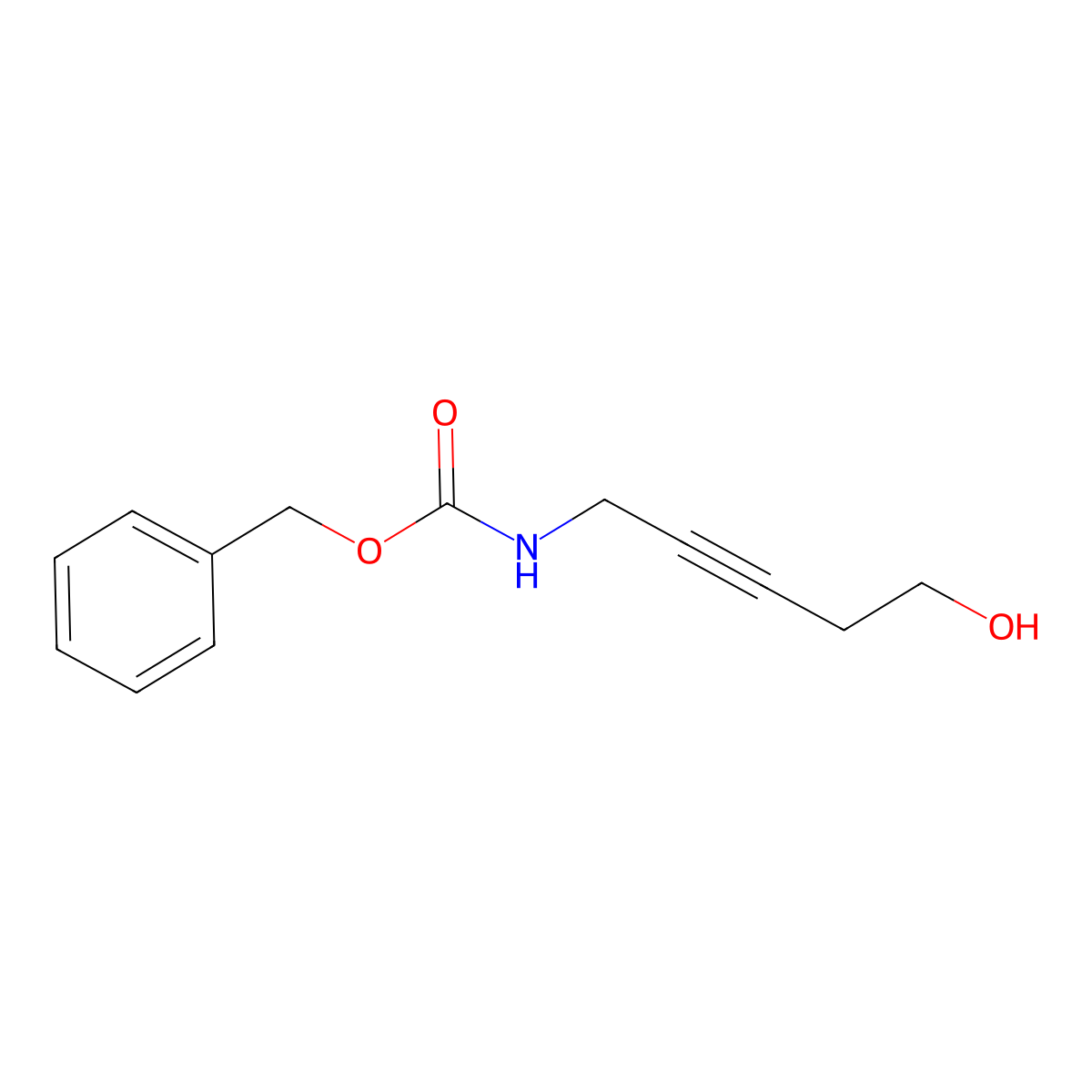 benzyl N-(5-hydroxypent-2-yn-1-yl)carbamate molecular structure, CAS 182741-37-3