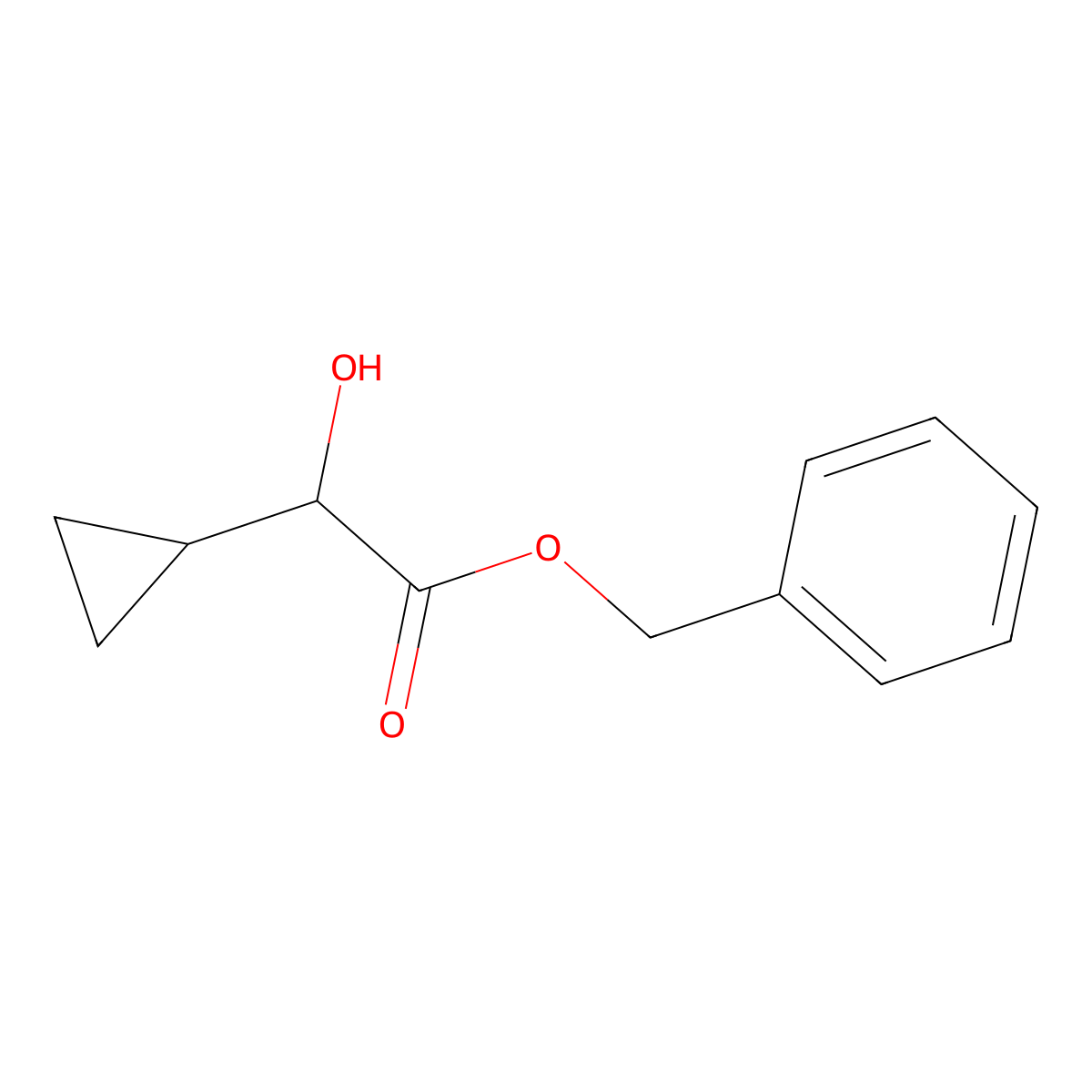 Benzyl 2-cyclopropyl-2-hydroxyacetate molecular structure, CAS 182747-31-5