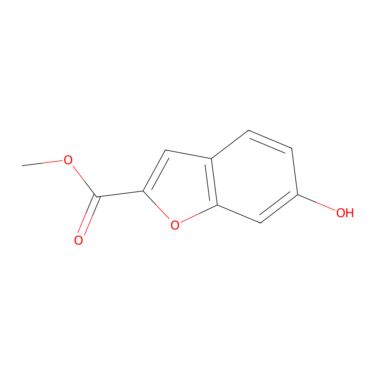 Methyl 6-hydroxy-1-benzofuran-2-carboxylate molecular structure, CAS 182747-75-7