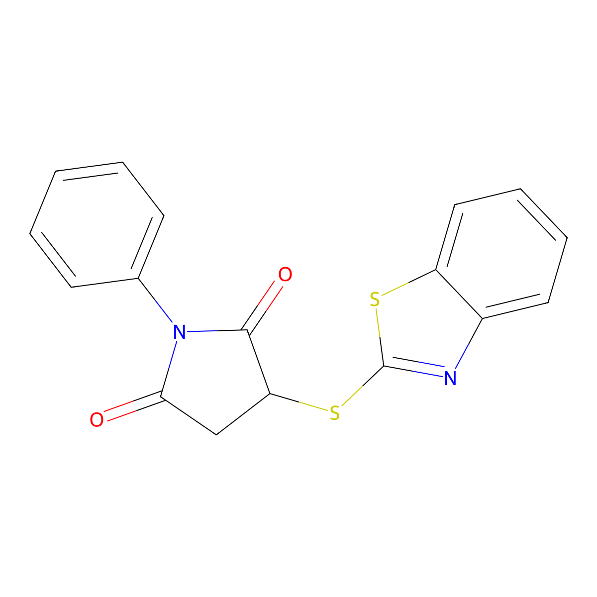 3-(1,3-Benzothiazol-2-ylsulfanyl)-1-phenylpyrrolidine-2,5-dione molecular structure, CAS 182752-62-1