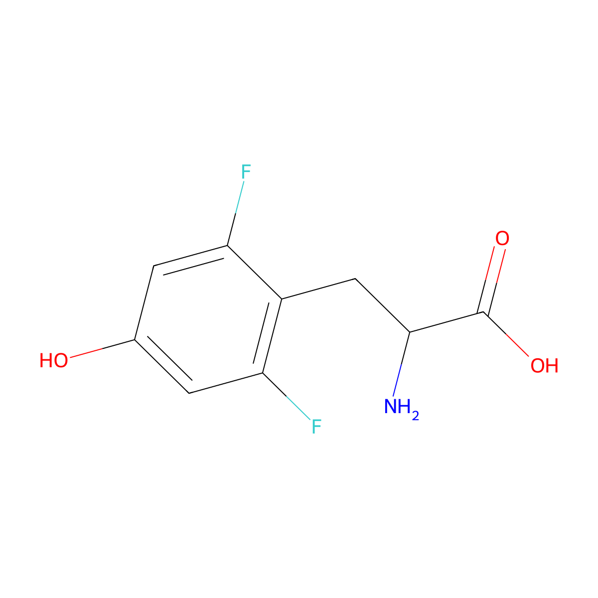 (S)-2-Amino-3-(2,6-difluoro-4-hydroxyphenyl)propanoic acid molecular structure, CAS 182756-57-6