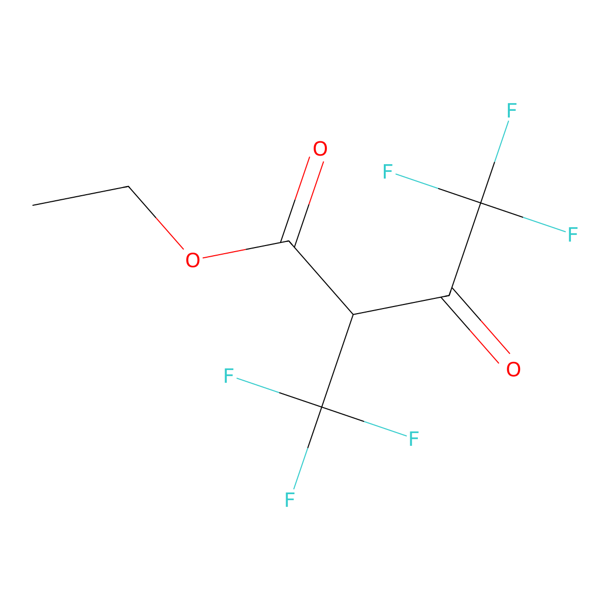 Ethyl 4,4,4-trifluoro-3-oxo-2-(trifluoromethyl)butanoate molecular structure, CAS 1827645-31-7