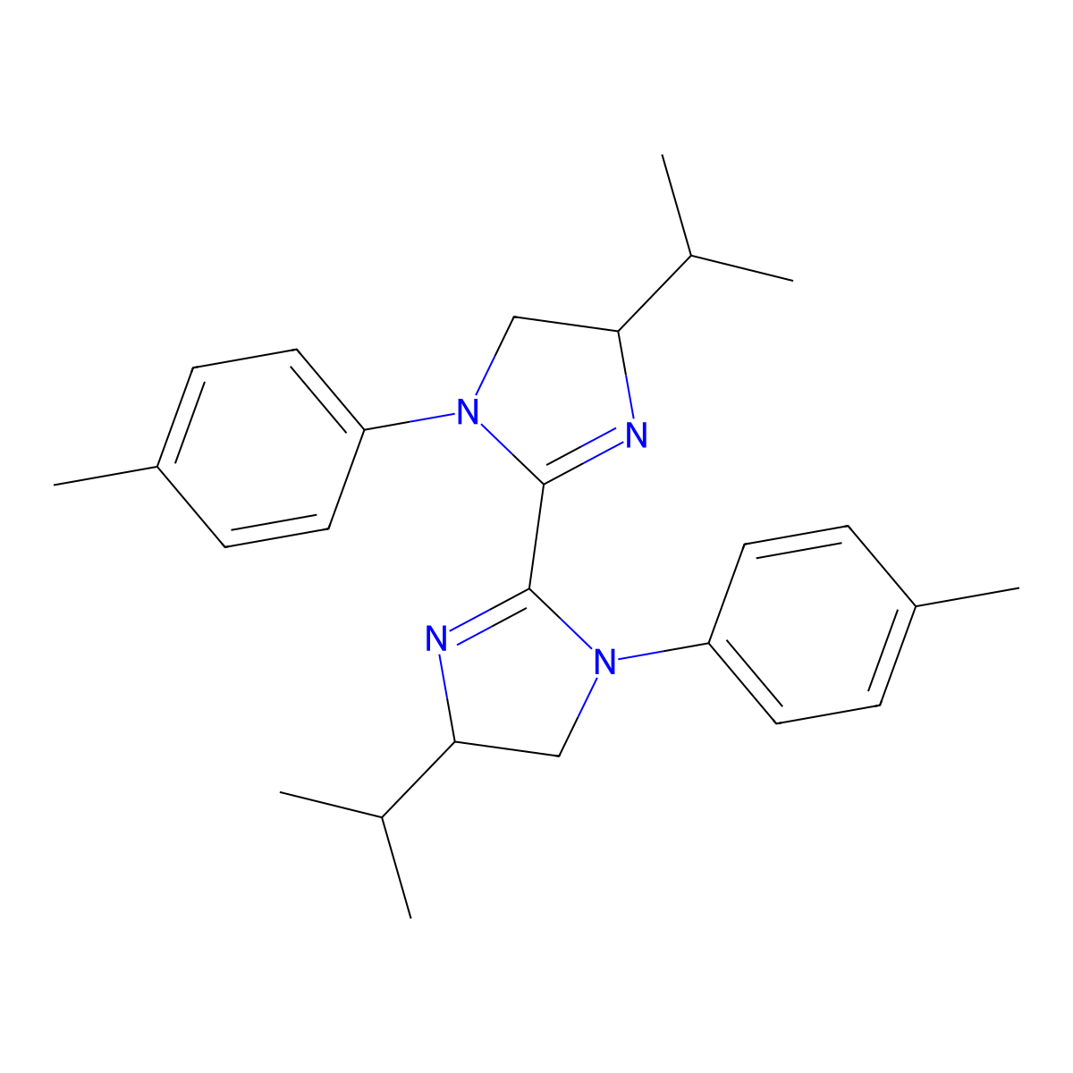 (4S,4'S)-4,4'-Diisopropyl-1,1'-di-p-tolyl-4,4',5,5'-tetrahydro-1H,1'H-2,2'-biimidazole molecular structure, CAS 1827669-26-0