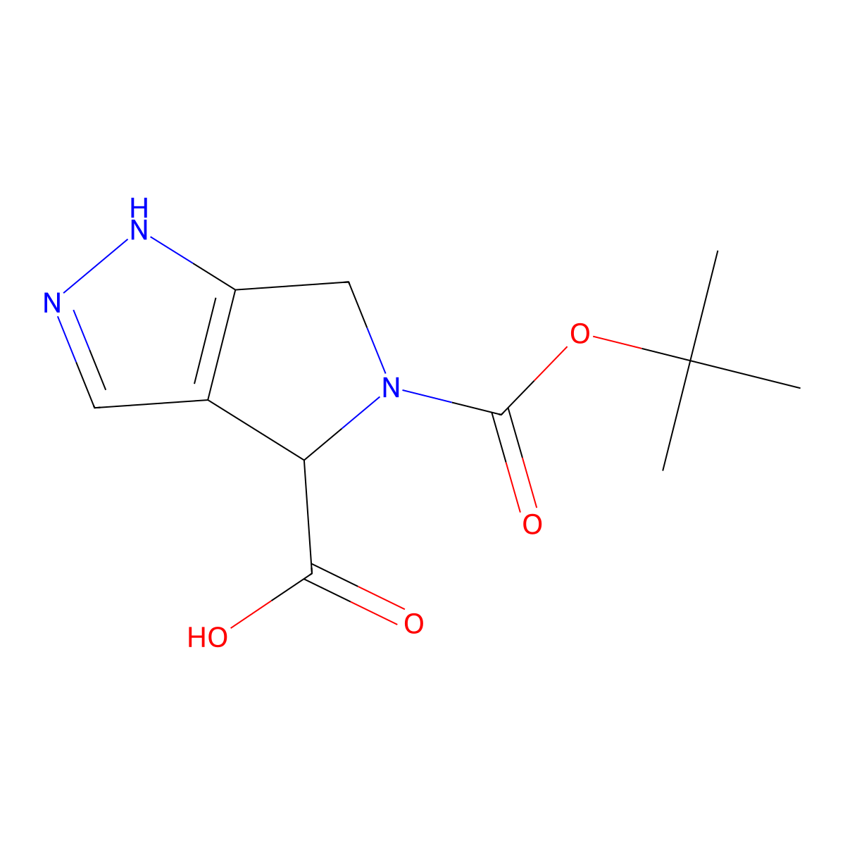 (R)-5-(Tert-butoxycarbonyl)-2,4,5,6-tetrahydropyrrolo[3,4-C]pyrazole-4-carboxylic acid molecular structure, CAS 1827680-54-5