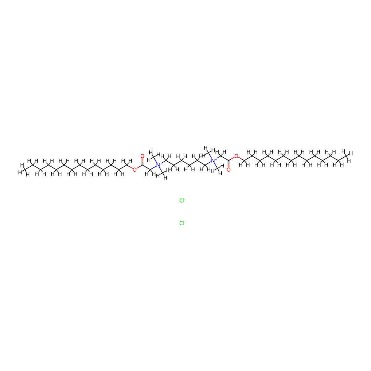 Ammonium, hexamethylenebis((carboxymethyl)dimethyl-, dichloride, ditetradecyl ester molecular structure, CAS 18277-77-5