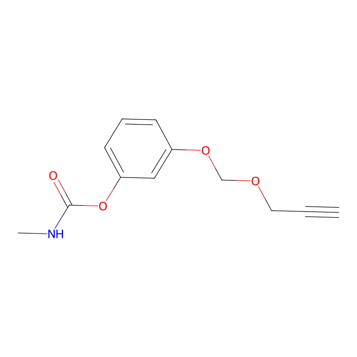 Carbamic acid, methyl-, m-((2-propynyloxy)methoxy)phenyl ester molecular structure, CAS 18278-43-8