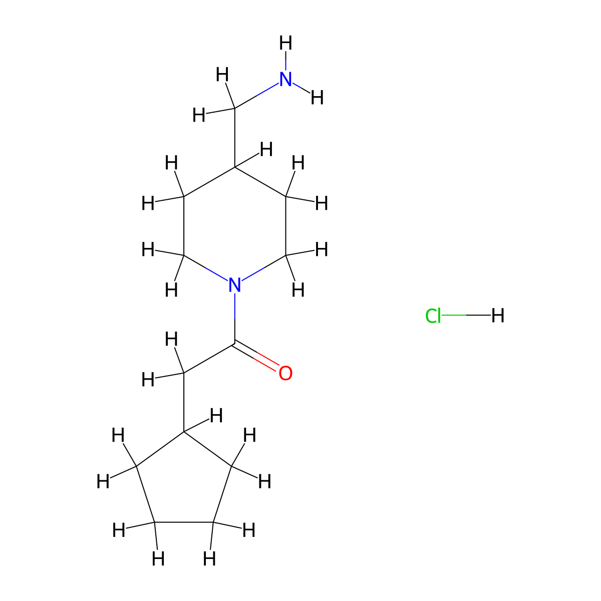 {[1-(Cyclopentylacetyl)piperidin-4-yl]methyl}amine hydrochloride molecular structure, CAS 1827825-67-1