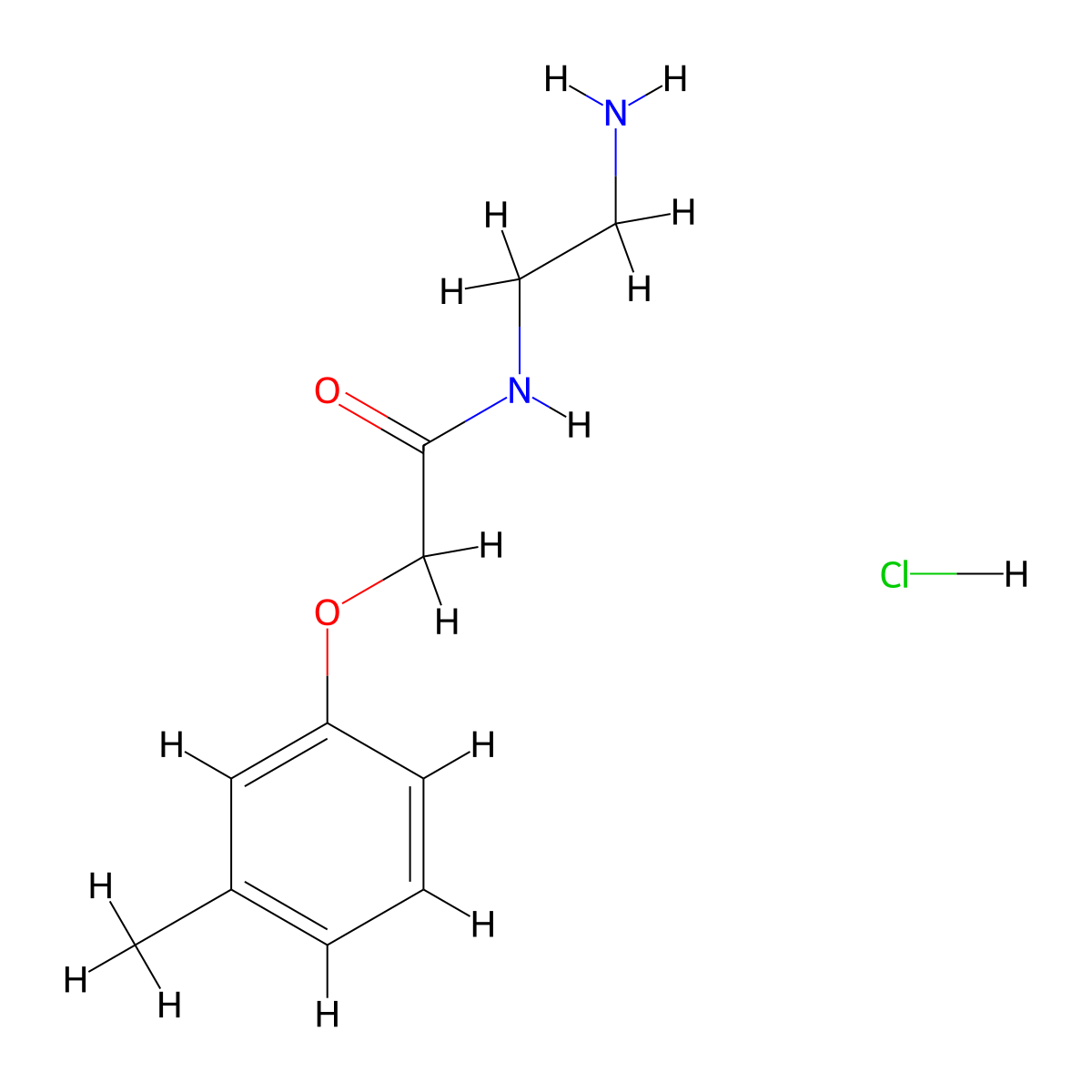 N-(2-aminoethyl)-2-(m-tolyloxy)acetamide hydrochloride molecular structure, CAS 1827873-08-4