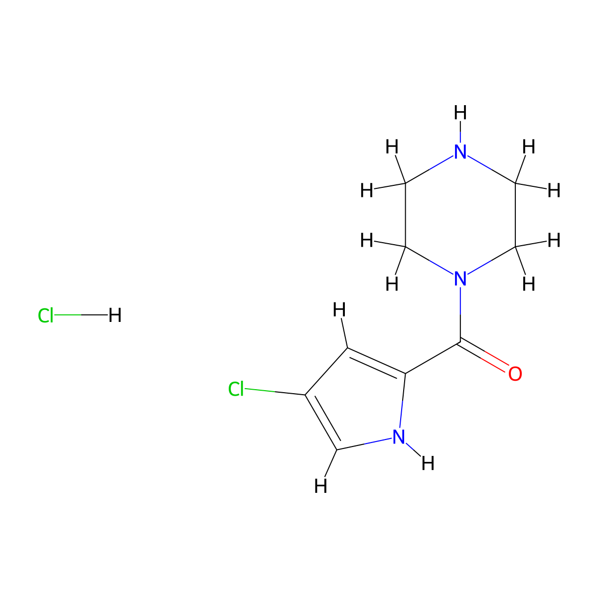 1-(4-chloro-1H-pyrrole-2-carbonyl)piperazine hydrochloride molecular structure, CAS 1827931-82-7