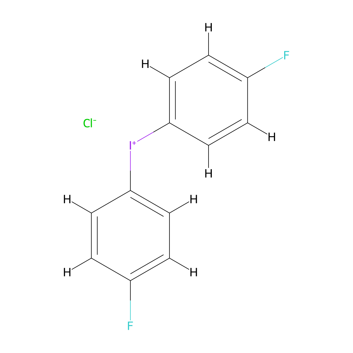 Iodonium, bis(4-fluorophenyl)-, chloride (1:1) molecular structure, CAS 1828-09-7