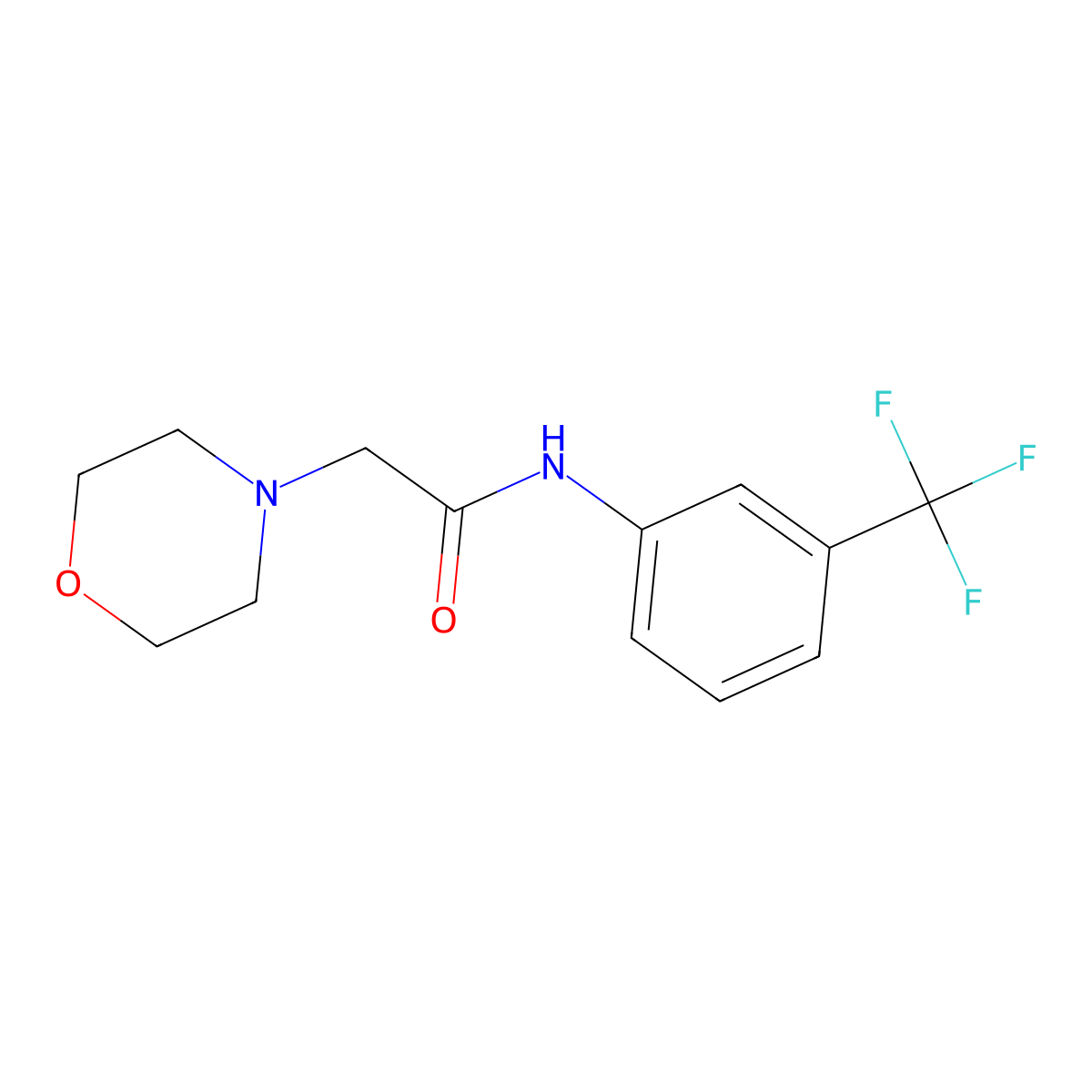 2-morpholin-4-yl-N-[3-(trifluoromethyl)phenyl]acetamide molecular structure, CAS 1828-48-4
