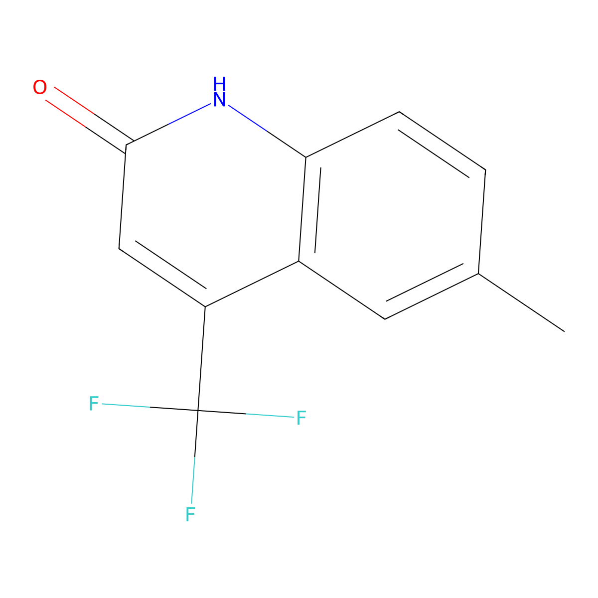 2-Hydroxy-6-methyl-4-(trifluoromethyl)quinoline molecular structure, CAS 1828-96-2