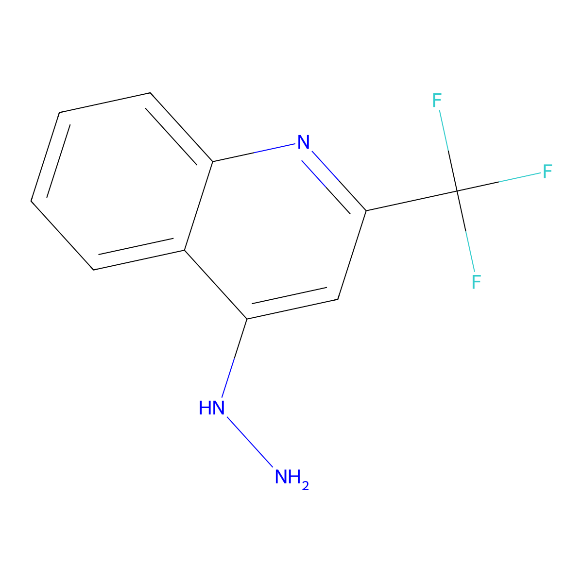 4-Hydrazinyl-2-(trifluoromethyl)quinoline molecular structure, CAS 1828-97-3