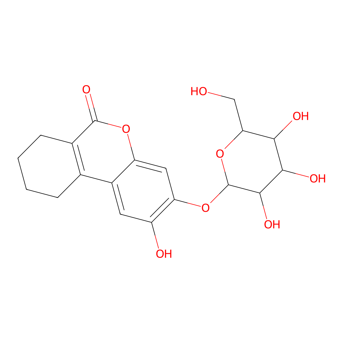 3,4-Cyclohexenoesculetin beta-D-galactopyranoside molecular structure, CAS 182805-65-8