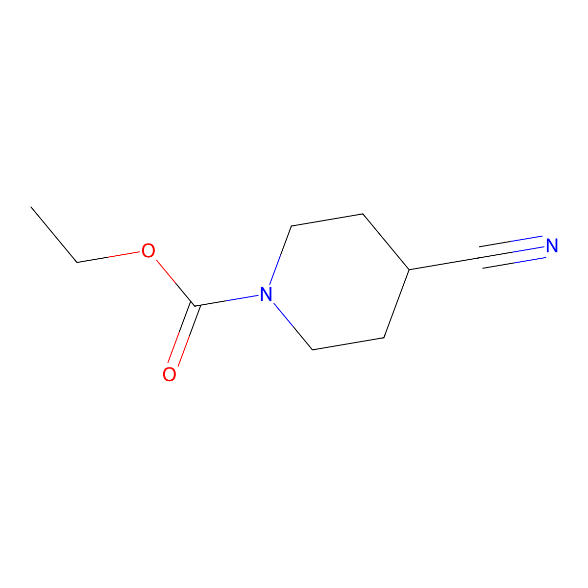 Ethyl 4-cyanopiperidine-1-carboxylate molecular structure, CAS 182808-28-2