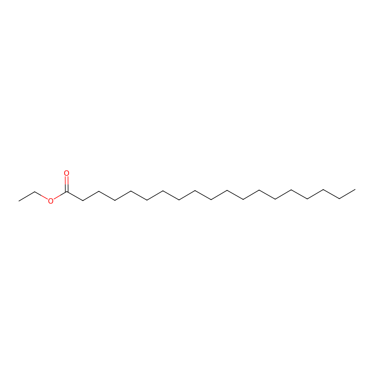 Ethyl nonadecanoate molecular structure, CAS 18281-04-4