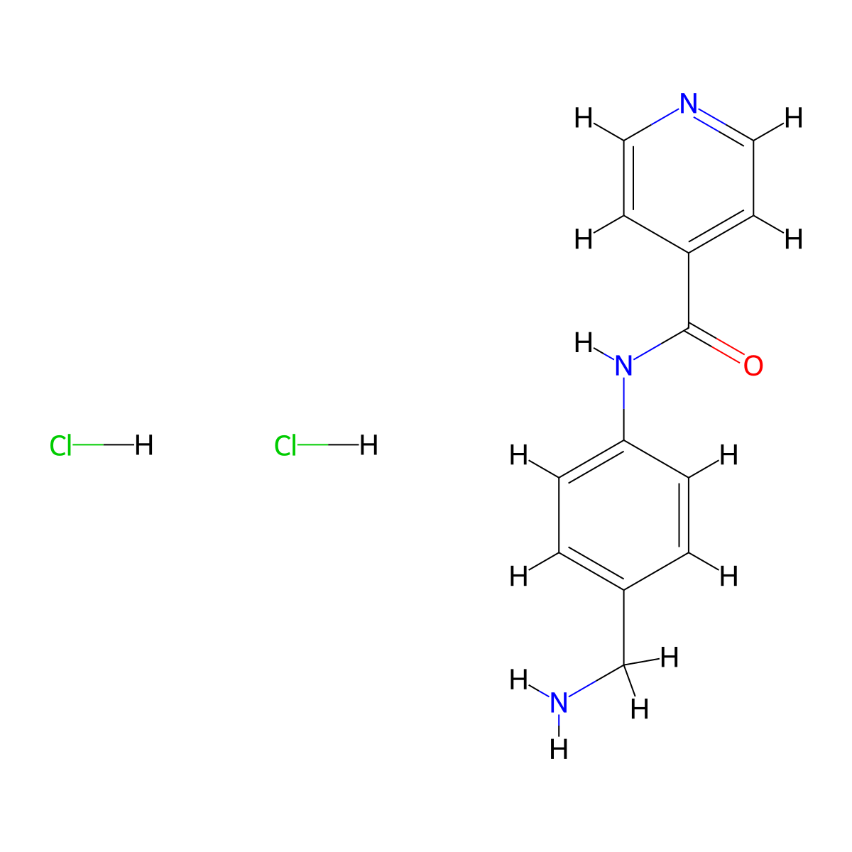 N-[4-(aminomethyl)phenyl]pyridine-4-carboxamide dihydrochloride molecular structure, CAS 1828129-34-5