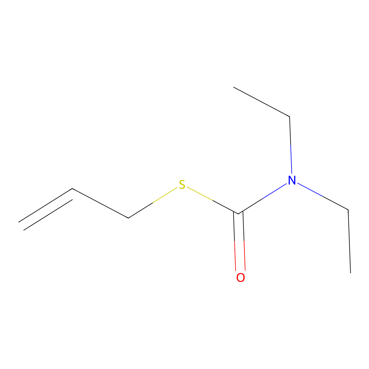 S-Allyl diethylthiocarbamate molecular structure, CAS 18283-58-4