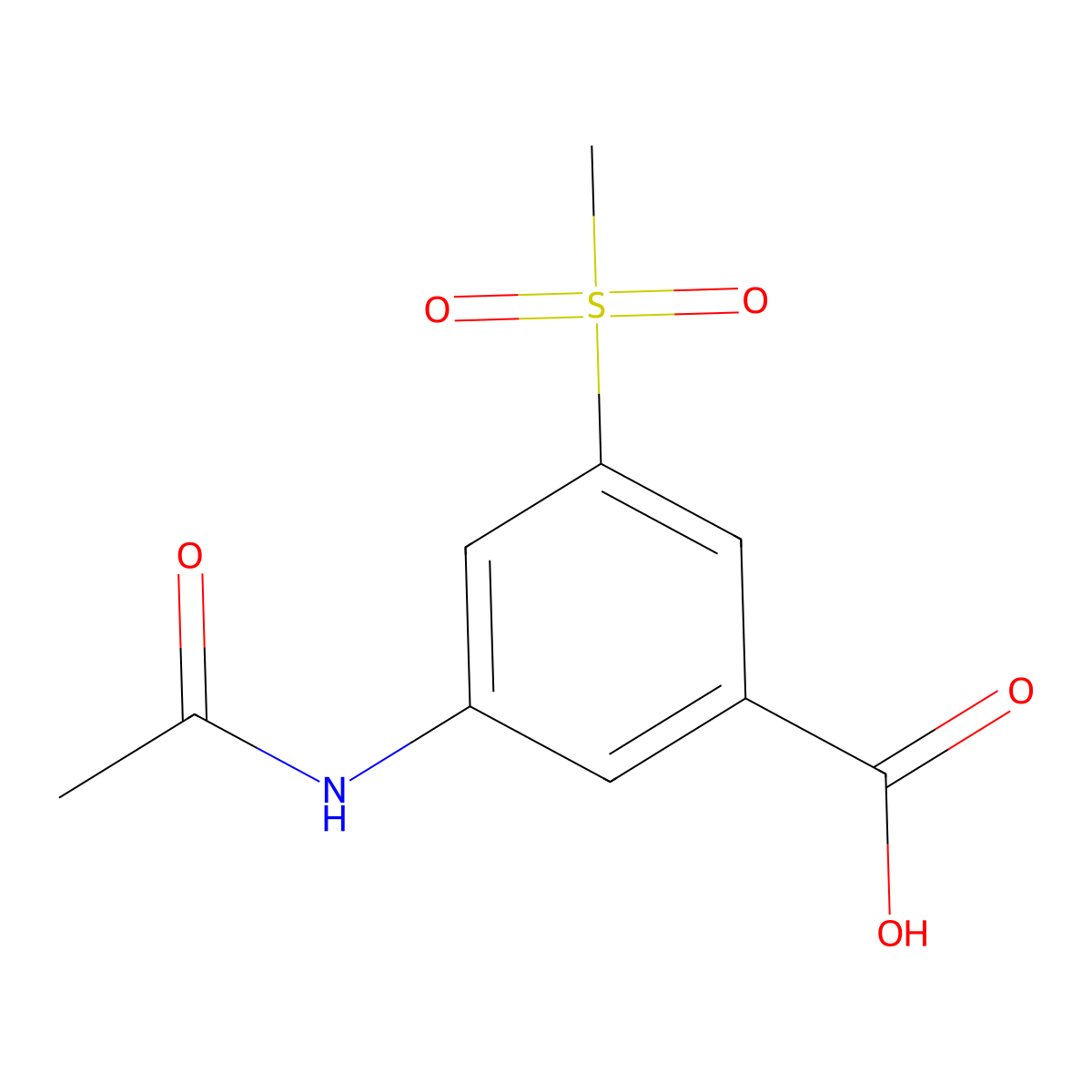 3-Acetamido-5-methanesulfonylbenzoic acid molecular structure, CAS 1828552-85-7