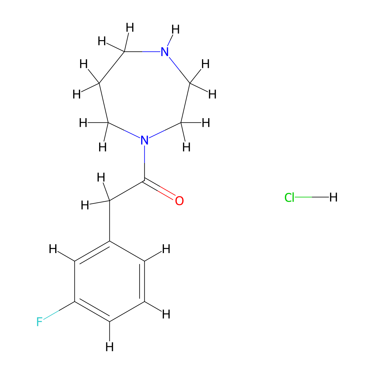 1-(1,4-Diazepan-1-yl)-2-(3-fluorophenyl)ethan-1-one hydrochloride molecular structure, CAS 1828673-52-4