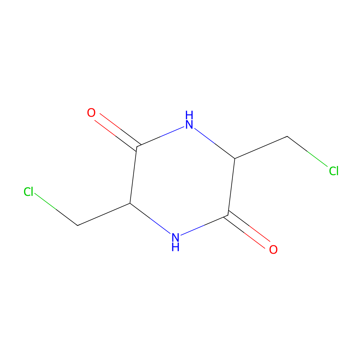 3,6-Bis(chloromethyl)piperazine-2,5-dione molecular structure, CAS 182878-29-1