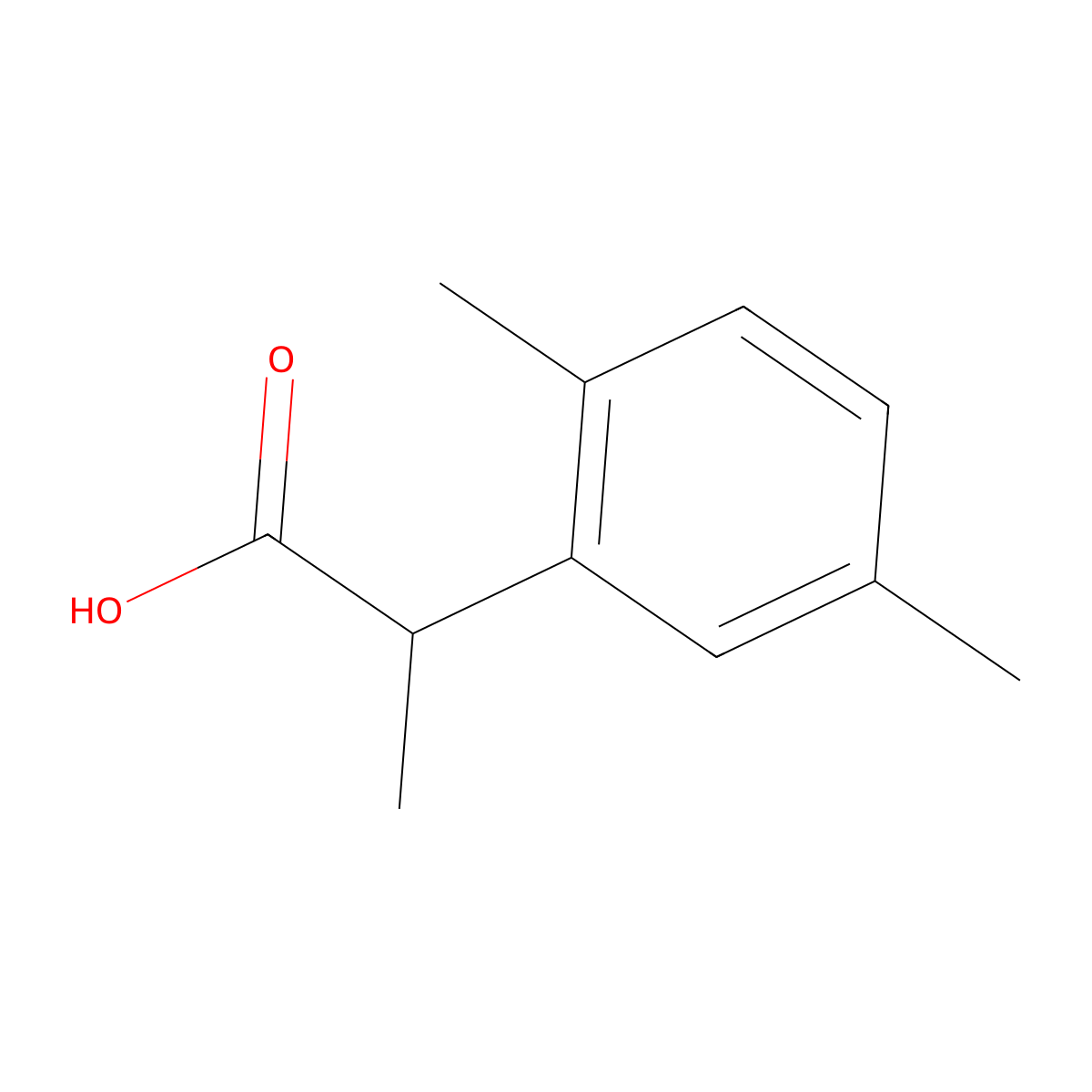 alpha,2,5-Trimethylbenzeneacetic acid molecular structure, CAS 18288-28-3